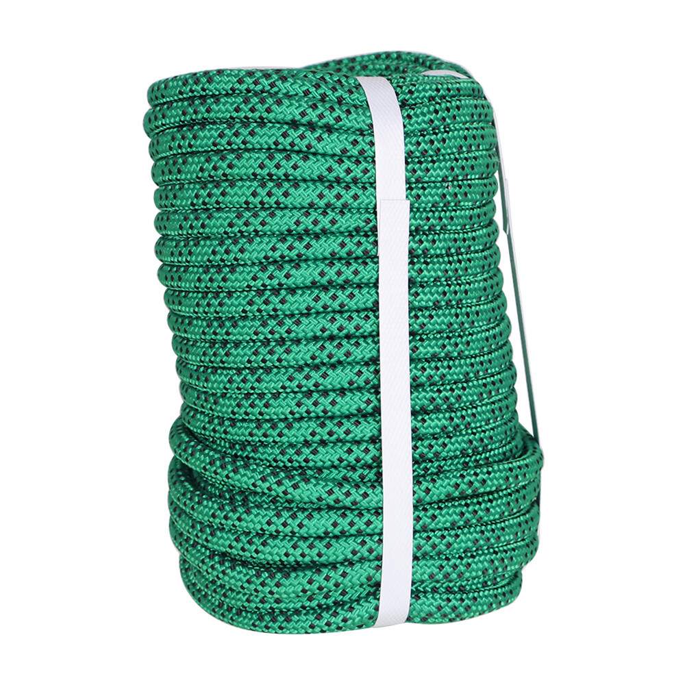 3/8 «x 100′ Black&Green Braided Polyester Arborist Rigging Rope Garden 3250lbs