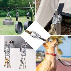 Ahiller Carabiner Clip,1.9» Alloy Car Keychain Clip with 2 1.9″, Silver-1P