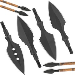 6x Hunting Arrowheads Steel Broadheads Bow Archery Shooting Target Arrow Points