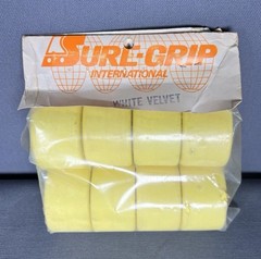 Vintage NOS SURE-GRIP White Velvet Yellow Roller Skate Wheels Quad in Package