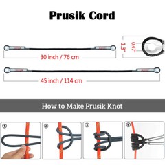 Heavy Duty Carabiner Lock & Prusik Cord Loop Rope fr Arborist Tree Rock Climbing