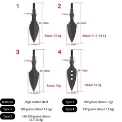 6x Hunting Arrowheads Steel Broadheads Bow Archery Shooting Target Arrow Points