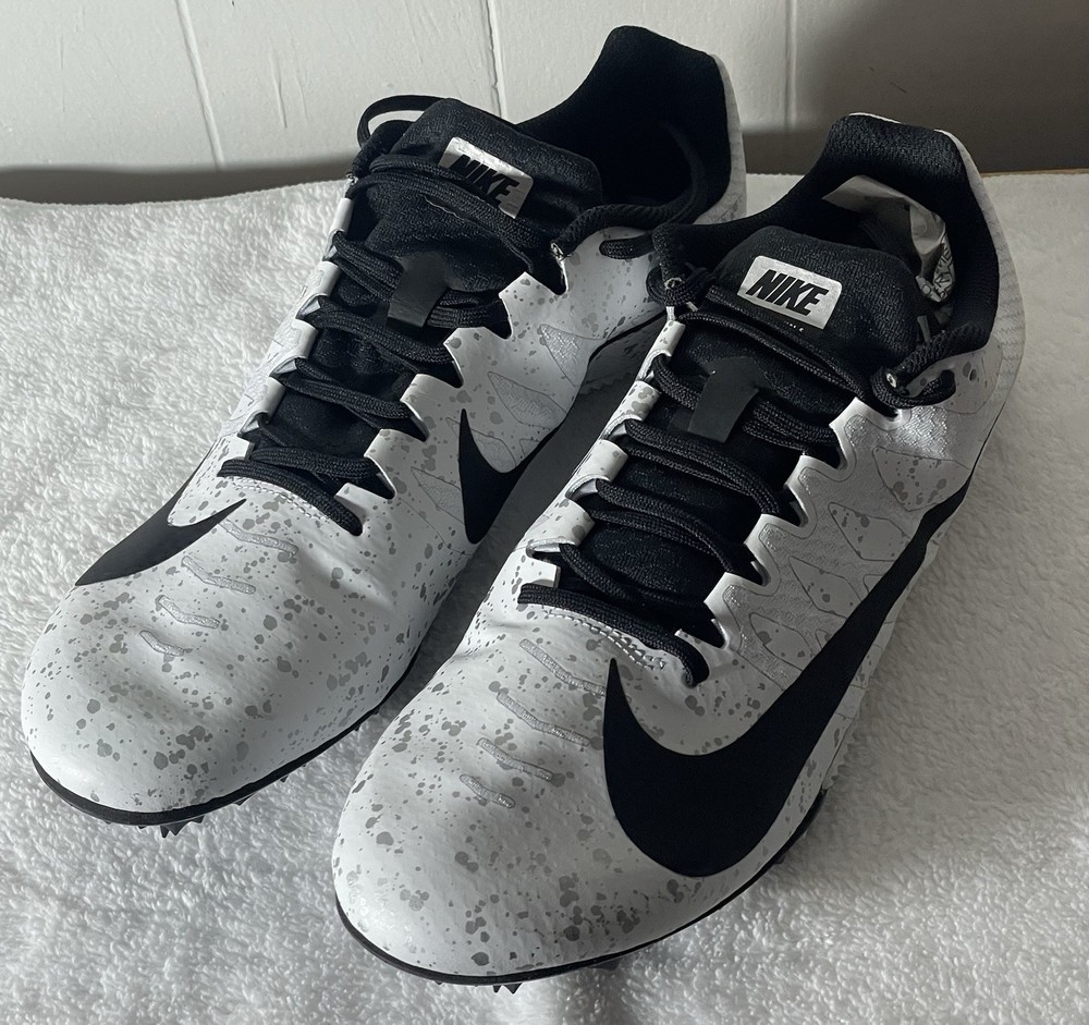 Nike Mens Size 12 Zoom Rival S 9907564-005 White Black Running Track Sneakers