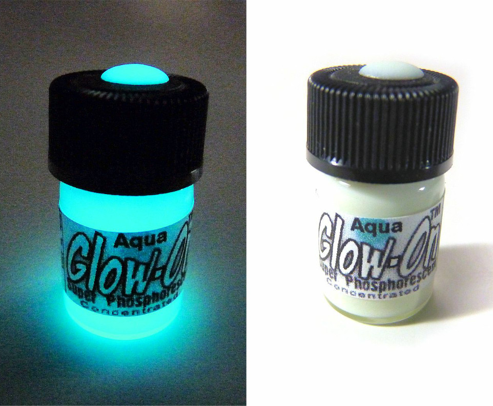 Glow-On AQUA Glow Paint For Gun Sights, Fishing Lures 2.3 ml vial, Bright!