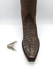 WESTERN COWBOY BOOT TIPS Pair – Silver Engraved Flat Tips CLR OXIDIZED GUN METAL