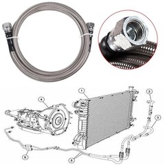 6AN 70″ Transmission Fluid Oil 70″ Transmission Fluid Oil Cooler Hose&Clamp