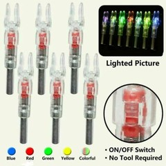 12/6PC Automatic LED Shooting Archery Arrows Lighted Nocks 6.2mm Arrow Nock Tail