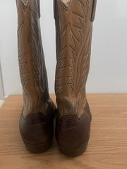 Dan Post Brown Leather Western Cowboy Boots Pointed Toe Stitched Shaft 9