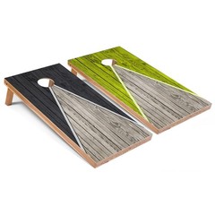 Cornhole Boards Skips Garage Dark Grey Lime Pyramid Foldable Legs Bags