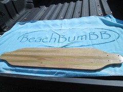 custom laminated 35″ long oak & poplar skateboard