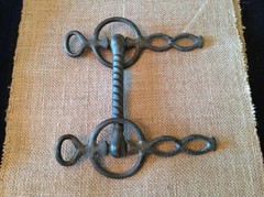 Antique iron twisted driving horse bit, 100+ years old, good condition