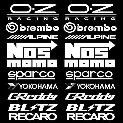 Reflective White Vinyl Stickers 20pcs Racing Door Decals Reflective Stickers Set