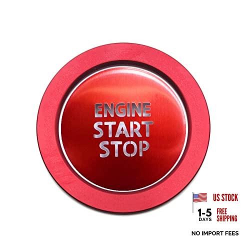 Engine Push Start Stop Button Cover Trim for Toyota Tacoma, Car Accessories Red