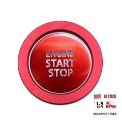 Engine Push Start Stop Button Cover Trim for Toyota Tacoma, Car Accessories Red