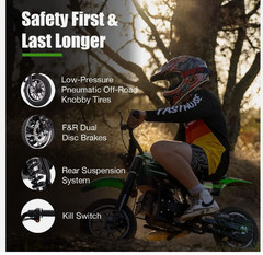 FRP DB001 50CC 2 Stroke Mini Dirt Bike, Up to 20Mph, Brand New – open box.