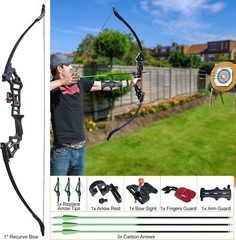 40lbs Bowfishing Bow Arrow Set Adults Beginner Combo Kit Reel Fish Recurve Bows