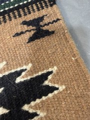 Hand Woven Wool Saddle Blanket Rug Navajo Southwest ~13×20” Decor
