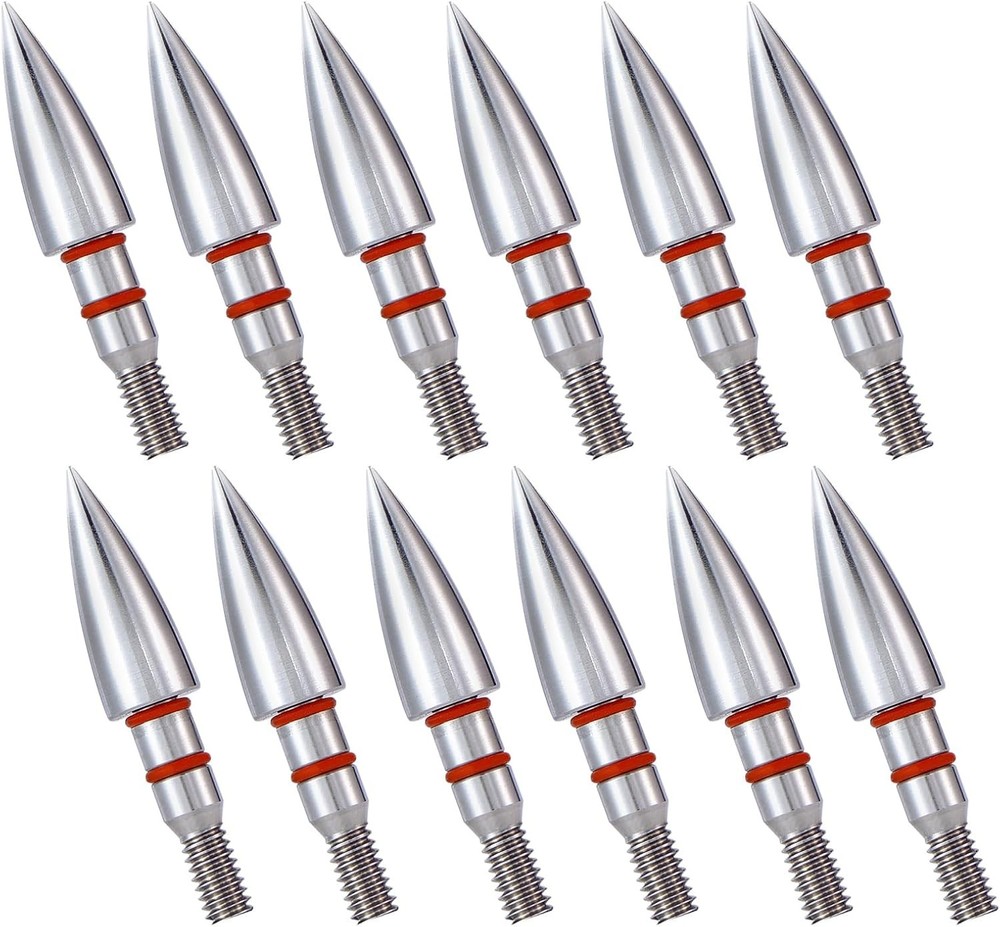 12pcs Archery Field Points, 100/125/150/300 Grain 19/64-100Gra, silvery
