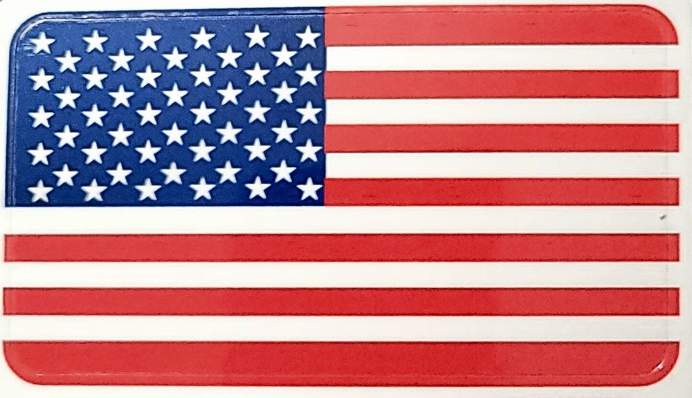 FLAG STICKER «USA FLAG» 3 1/4 X 1 7/8″ GLOSSY WATERPROOF