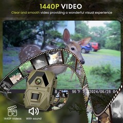 Mini Trail Camera 1440P 36MP,Game Camera with Night Vision 0.2s Trigger Time …