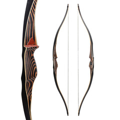 54″ Recurve Bow 20-70lb Wooden Archery Hunting Bow Longbow Target Arrows RH