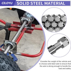 Heavy Duty DIY Steel 44″ Go Kart Live Axle Kit 1″ Diameter 3/4″ Step down 3/4-16