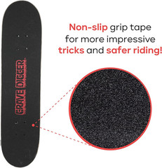 Monster Jam 31 Inch Skateboard, 7-Ply Maple Desk Skate Board for Cruising, Carvi