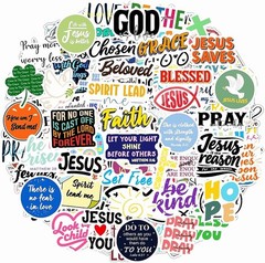 300PCS Inspirational Christian Stickers, Vinyl Waterproof Jesus Bible Verse S…