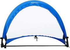 Amazon Basics Portable Pop Up Soccer Goal Set for Kids, 2.5 feet, Blue