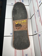 Vintage 80’s Vision Johnee Kop, Power Brah! Wood Skateboard / INVADER trucks