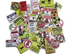 50 warning theme waterproof sticker skateboards bicycle PC Graffiti Decals Mix