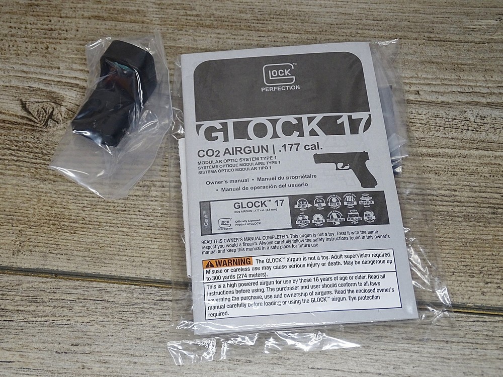GLOCK 17 Gen 5 MOS RED DOT SIGHT & ADAPTER PLATE FOR CO2 .177 Cal Airgun Pistol