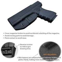 POLE.CRAFT IWB Kydex Holster Custom Fit: Glock 19 19X 25 44 45 (Gen 1 2 3 4 5…