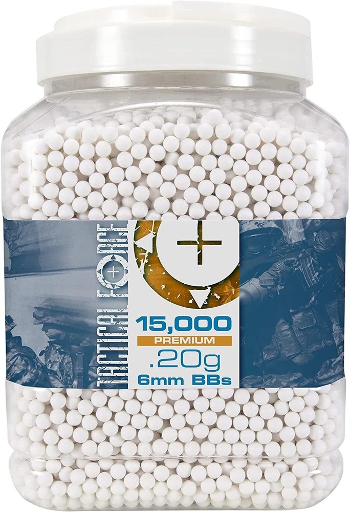 Tactical Force Premium 6mm Airsoft BBS Ammo 15000 Count.20 Gram