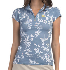 NWT ~ Kastel Denmark Patchwork Short Cap Sleeve 1/4 Zip Shirt ~ Size S~ $ 89