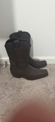 Dingo Brown Western Cowboy Boots Pull-On Square Toe, US Size 10.5