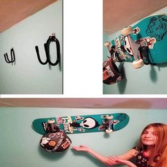 Pmsanzay Skateboard Wall Mount Hanger Rack Storage Display Holder Black