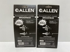 (2) Allen Powerpoint Chisel Tip Broadheads 100 Gr 3Pk Fixed Crossbow Compound