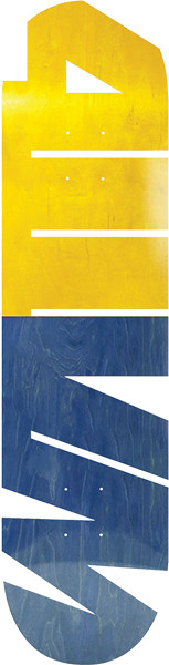 411VM CUT OUT SKATEBOARD DECK-8.0 YEL/BLUE