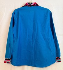 Women’s Vintage Western Plains Fringe Rodeo Shirt – Southwestern Pattern – Md