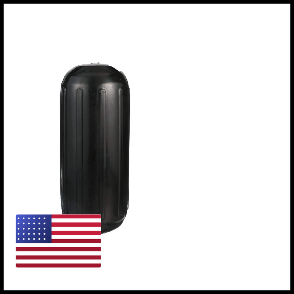 Seachoice Center Hole Fender Roto-Molded Marine Grade Vinyl Black 8 In X 20 In