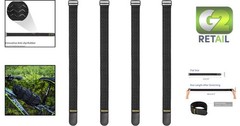 Durable 24″x2″ Elastic Straps with Anti-Slip for Camping, Yoga & Travel – 4 Pack
