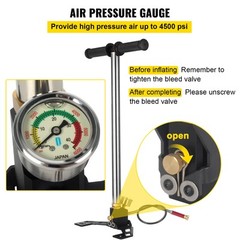 3 Stage PCP Air Gun Rifle Filling Stirrup Pump Hand Pump 4500PSI Gas Filter