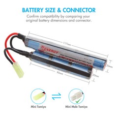 Tenergy 8.4V NiMH Airsoft 1600mAh & 3800mAh Battery Pack with Charger Option Lot