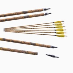 30″ Carbon Arrows Camo SP500 Turkey Feather Removable Tips Compound Bow Target