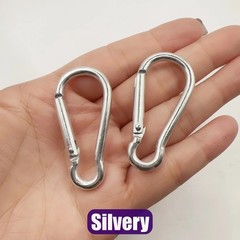 10 PCS Aluminum Carabiner D Shape Spring Clip Snap Key Hook Keychain Buckle