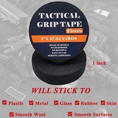 Gun Grip Tape, 1 Inch x 27.34 Yards Black Goon Tape, Water-Resistant Tactical Ta