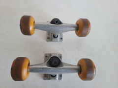 Thunder Strike Skateboard Trucks 145 Hi w/ Four Spitfire Wheels USA See Video