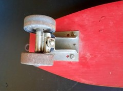 Vintage Wooden Rinky Dink Surf Board Metal Steel Wheels 24″ Skateboard 1960s