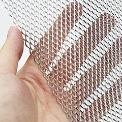 47 x 15.7 inches Car Grill Mesh Sheet Tone Aluminum 3 x 6 mm Rhombus Silver